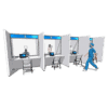 Modular screening stations inline configuration for lobbies and covid19