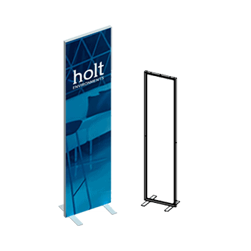 PictureScape freestanding backwall with branded corporate graphic prints