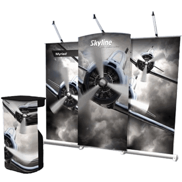 Myriad Banner Stand for trade shows, live events, and corporate exhibits